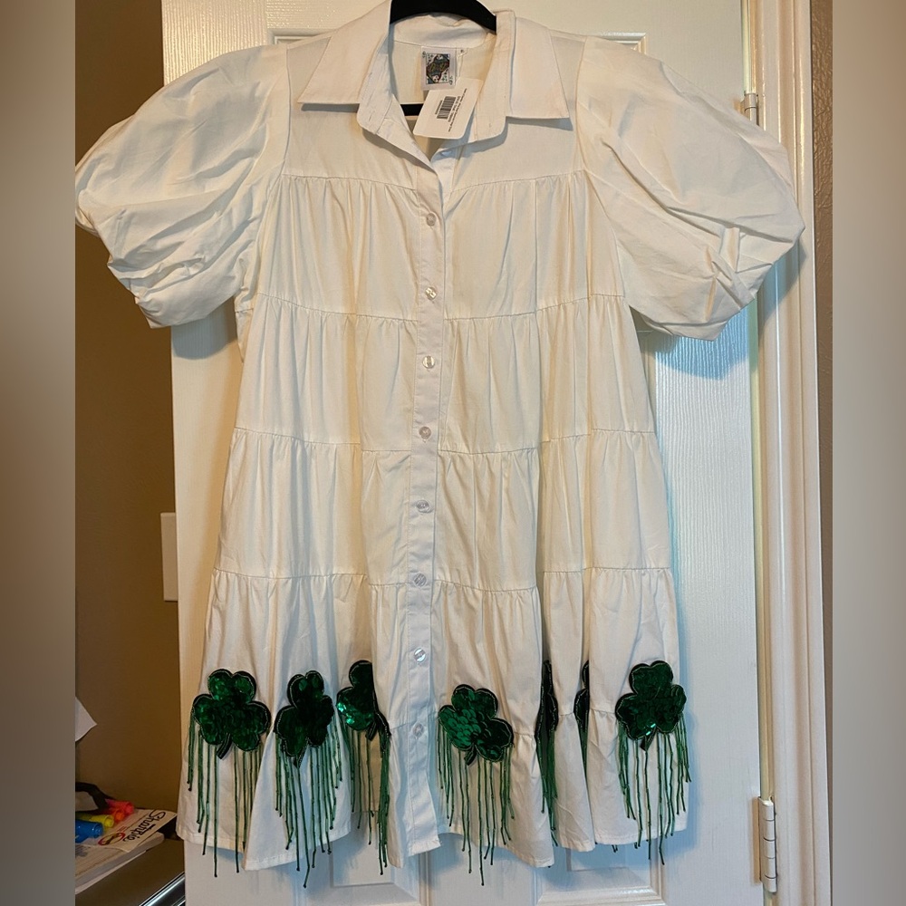 NWT QOS shamrock dress S